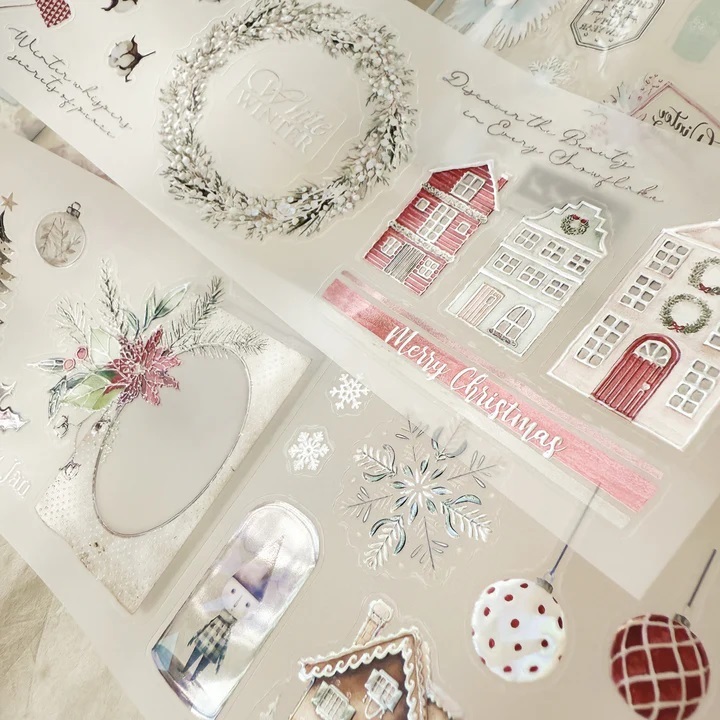 

Journal Pages Mother of Pearl Winter Wonderland Pet Tape Sticker Sample
