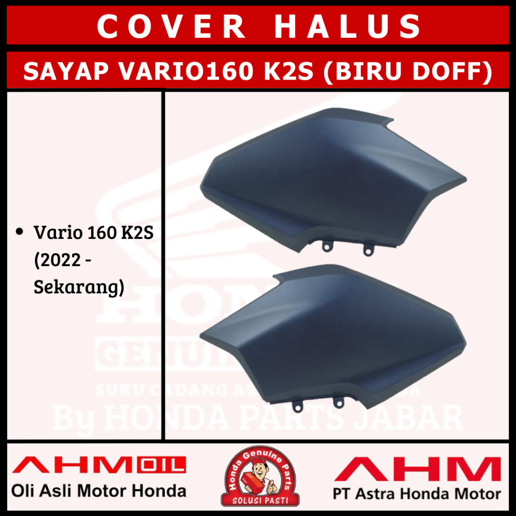 Cover Sayap Kanan/Kiri Vario160 2022 K2S (Biru Doff) 64501K2SN00ZN 64601K2SN00ZN