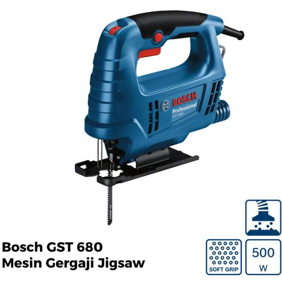 Keelat Power - Mesin Gergaji Jigsaw Bosch Gst 680  / Pemotong Kayu Listrik