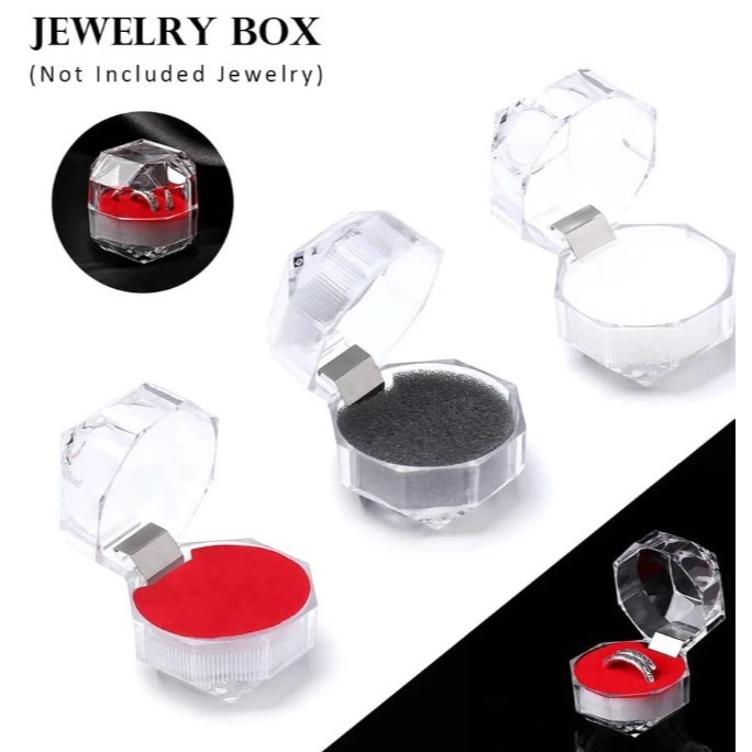 Kotak Tempat Cincin/Wadah Cincin /Box Cincin Mika Kristal Akrilik Tempat Kotak Perhiasan Acrylic Wad