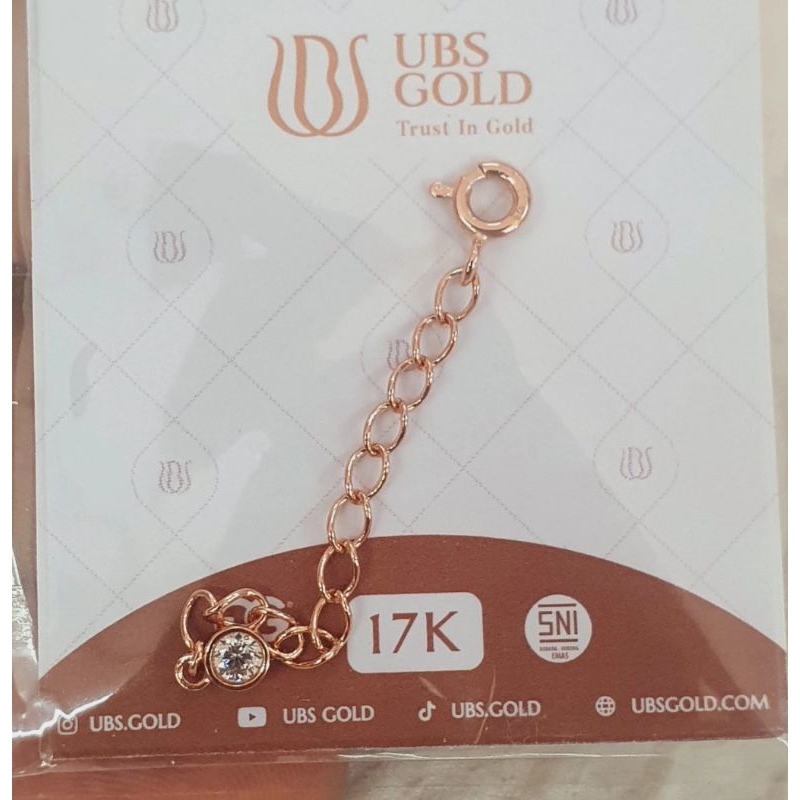 Extension gelang kalung 5 cm rose gold emas 75%