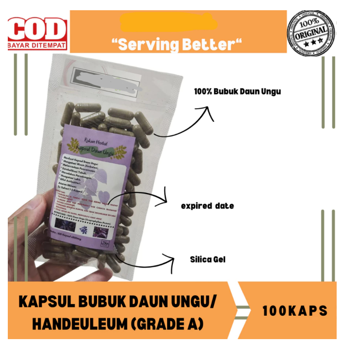 

Kapsul Daun Ungu/Handeulem isi 100 Kapsul / Mengatasi Wasir (Ambeien), Melancarkan Pencernaan, dll