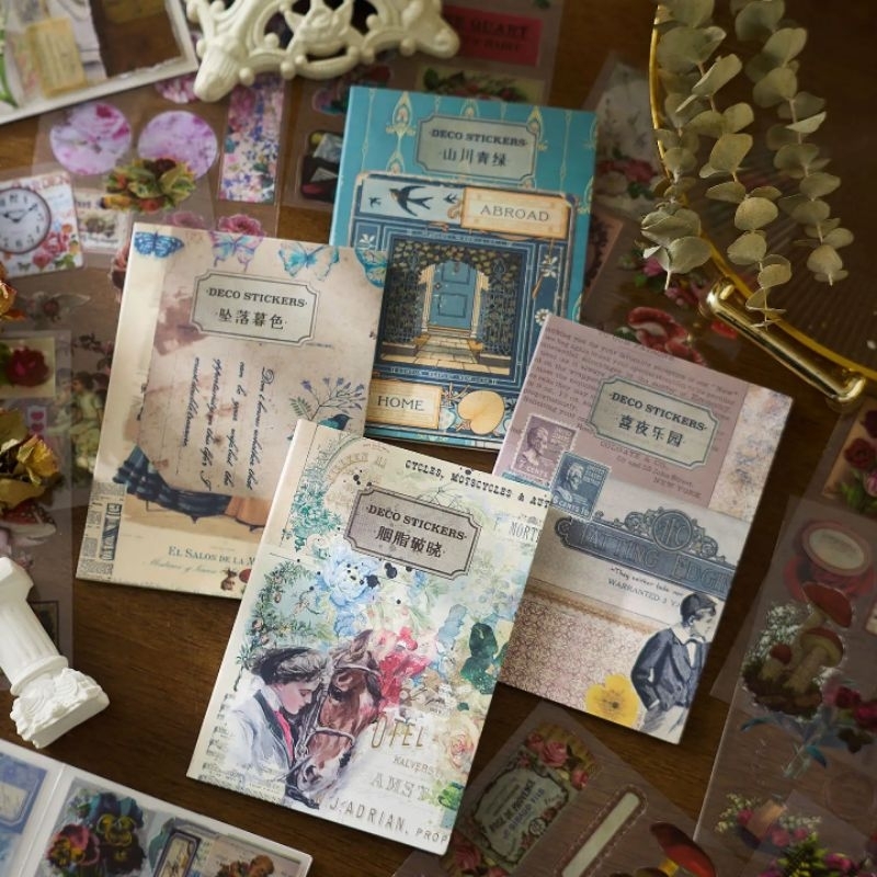 

1 pcs buku deco sticker vintage aesthetic pet waterproof jurnal scrapbook art diy