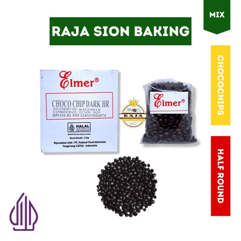 

Chocochips Elmer Dark 1 KG / Choco chips Elmer 1/2 Lingkaran