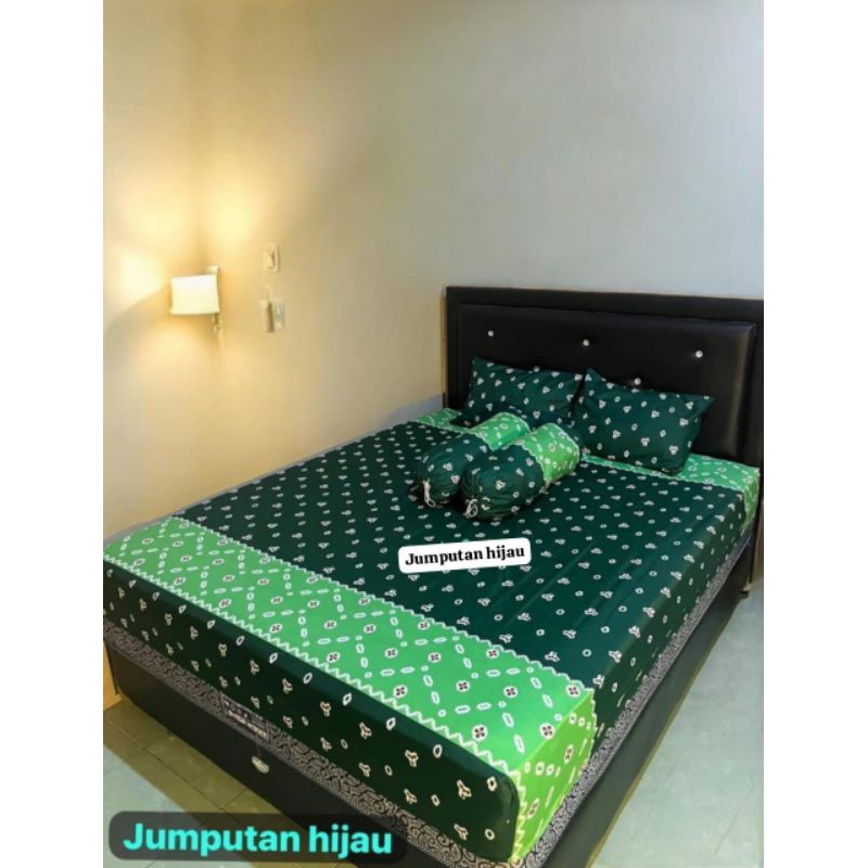 sprei jumputan hijau