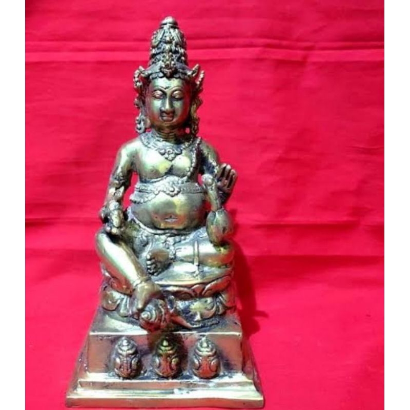 Patung Dewa Kuwera Dewa Keberuntungan Kuningan