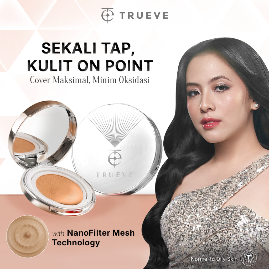 TRUEVE Velvet Hi-Cover Mesh Cushion - High Coverage Tahan Lama Seharian Minim Oksidasi Poreless Matt