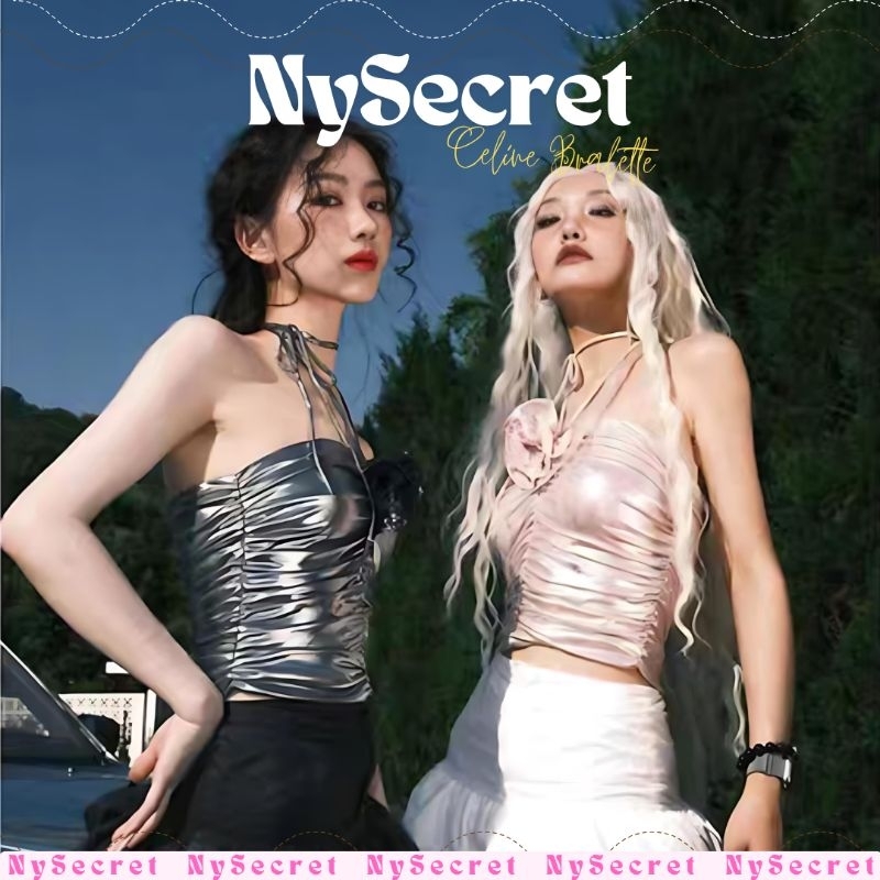 NySecret Halter Top Bra Premium Blink Flower, Atasan wanita, Baju Model baju pesta, baju dugem