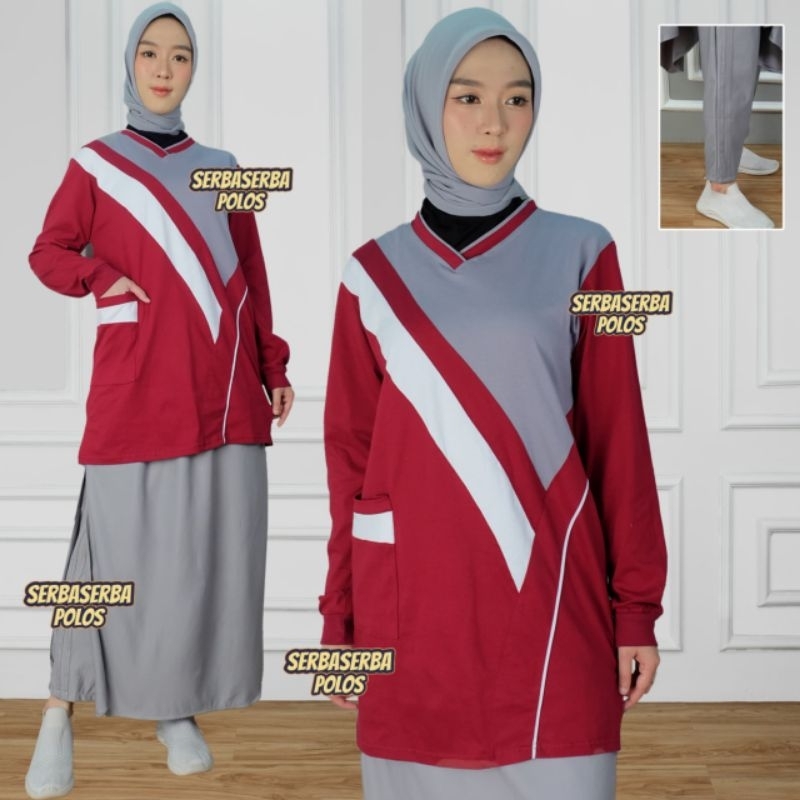 NEW SERAGAM OLAHRAGA MUSLIMAH SYAR'I/SETELAN OLAHRAGA MUSLIMAH/ATASAN OLAHRAGA MUSLIMAH/SERAGAM GURU