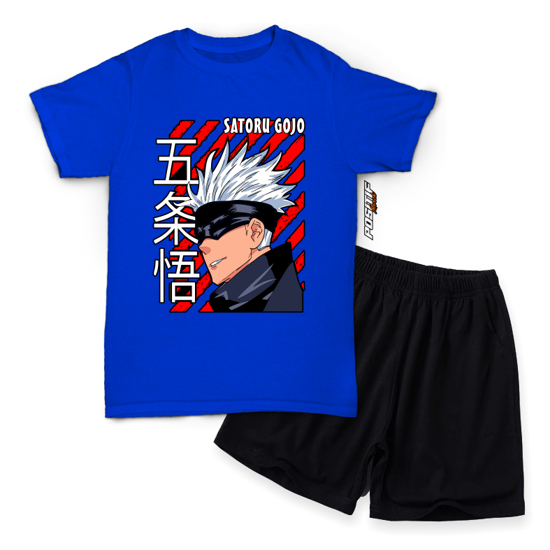 Positif Merch Baju Kaos Anak Setelan Anime Satoru Gojo Laki Perempuan