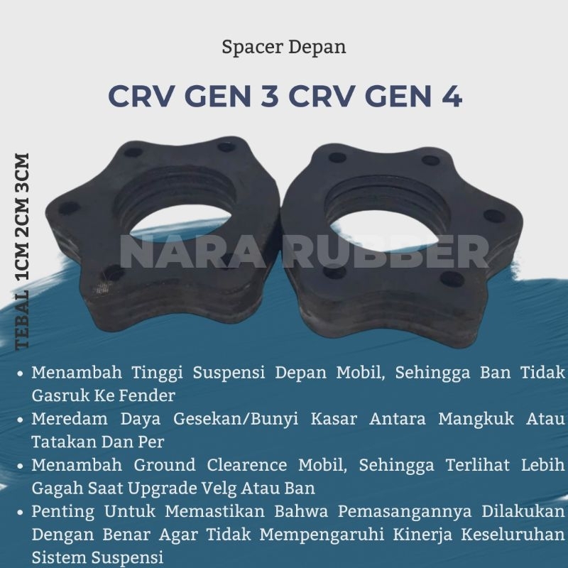 karet tatakan support shock depan honda crv gen 3 gen 4 bahan ban 1set