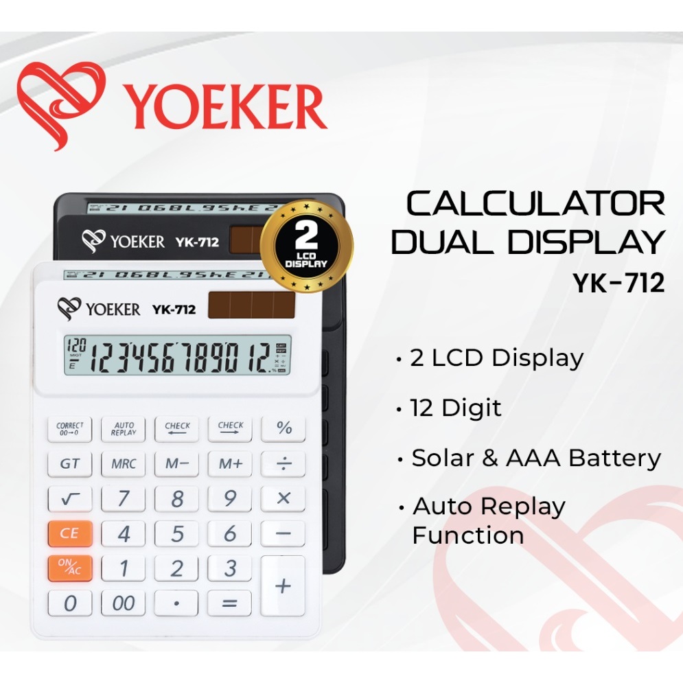 

Kalkulator Yoeker YK-712 Dual Display LCD