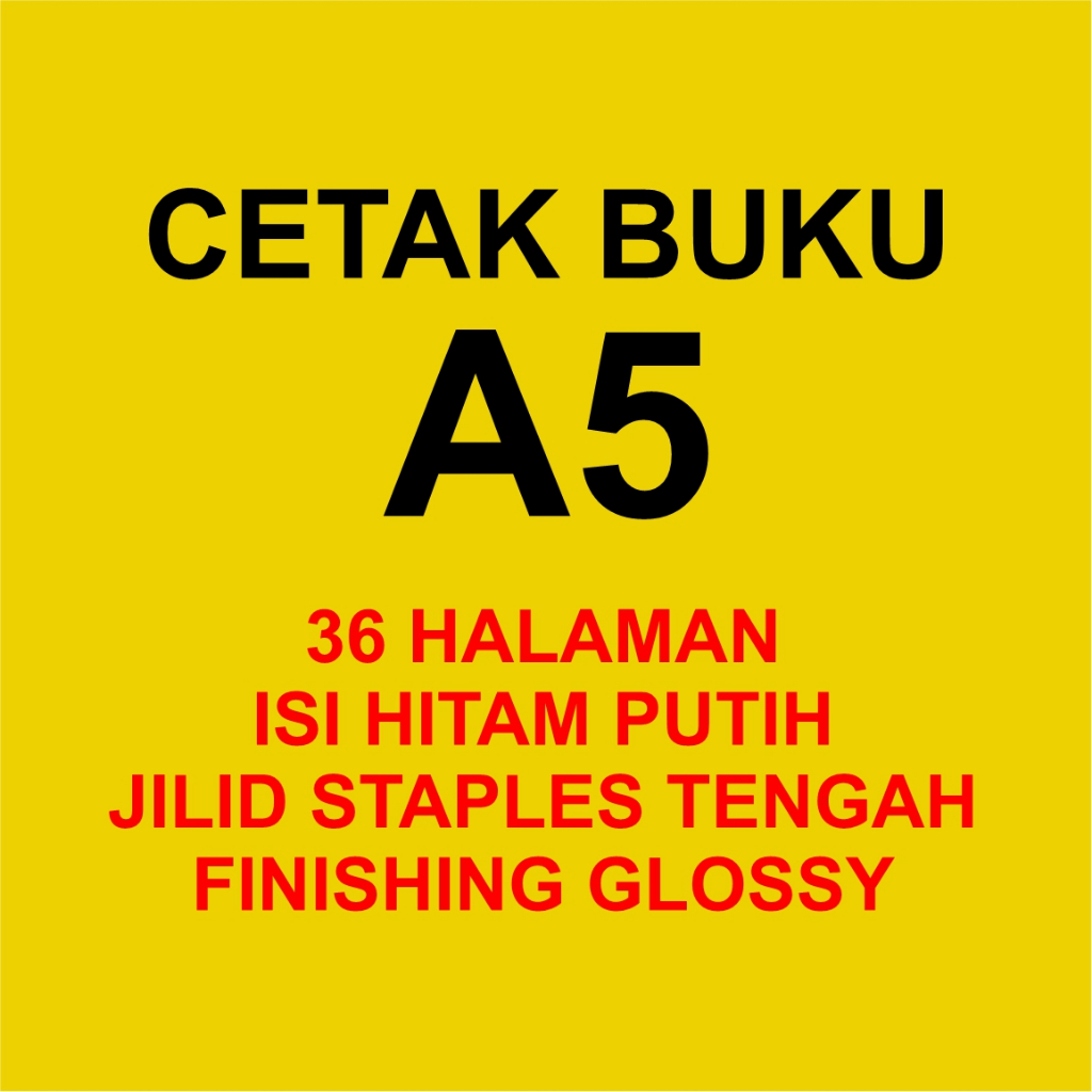 CETAK BUKU A5 WARNA STAPLES TENGAH