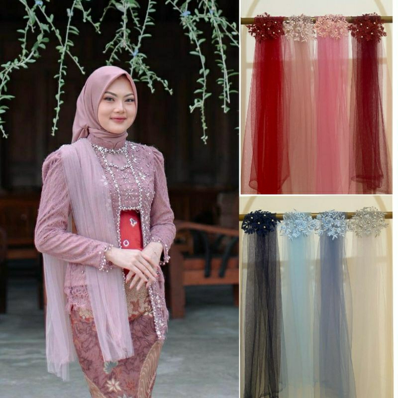 Selendang Kebaya Tile Polos // Selendang Pundak // Slayer pundak kebaya tile