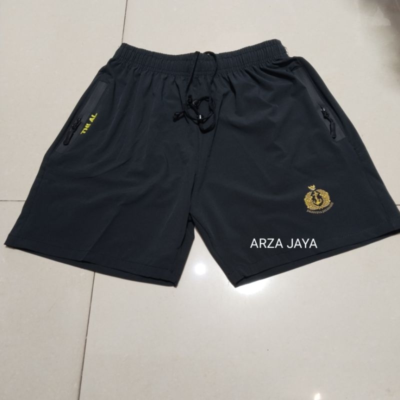 Celana Pendek Lari Hitam Marinir, TNI AL Microstreet Waterproof
