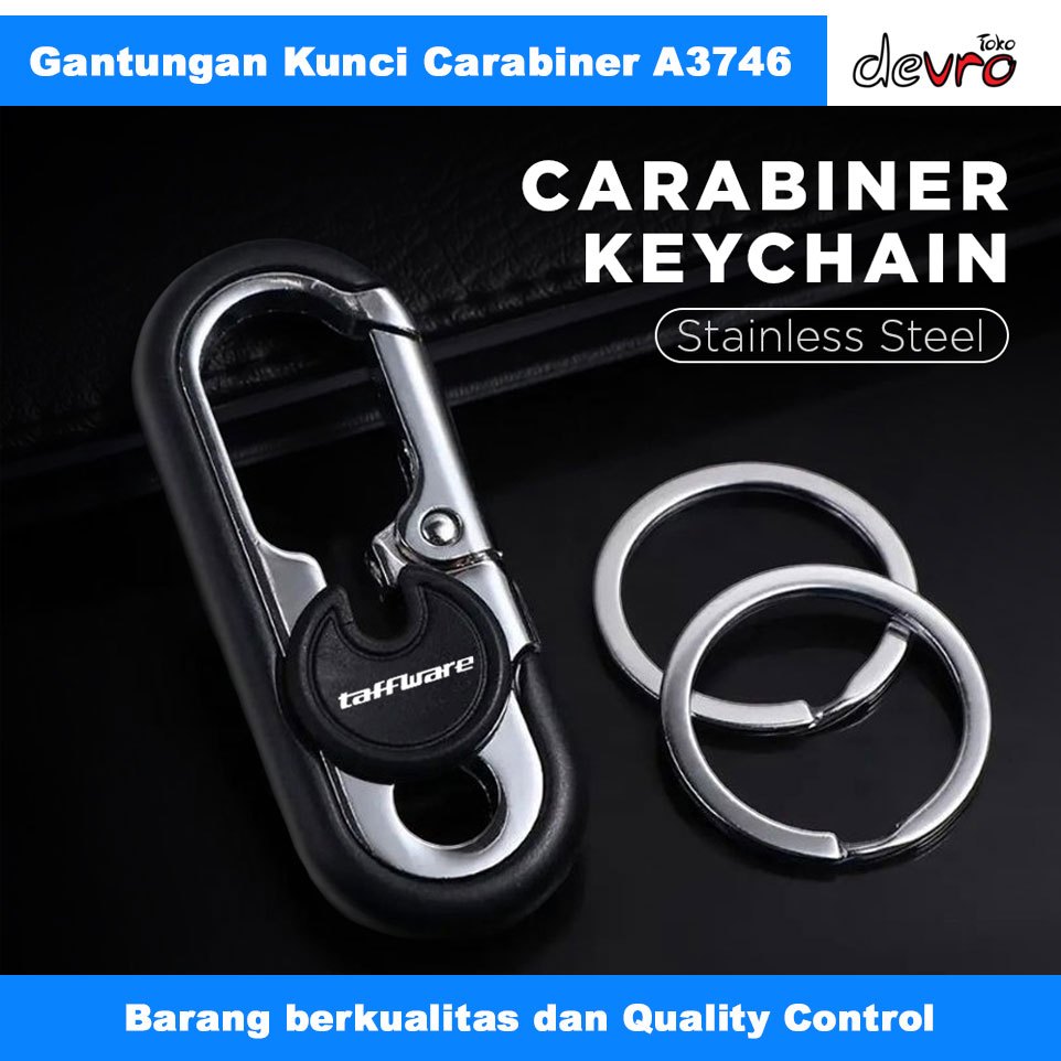 Gantungan Kunci Carabiner Keychain Clip Stainless Steel - Taffware A3746