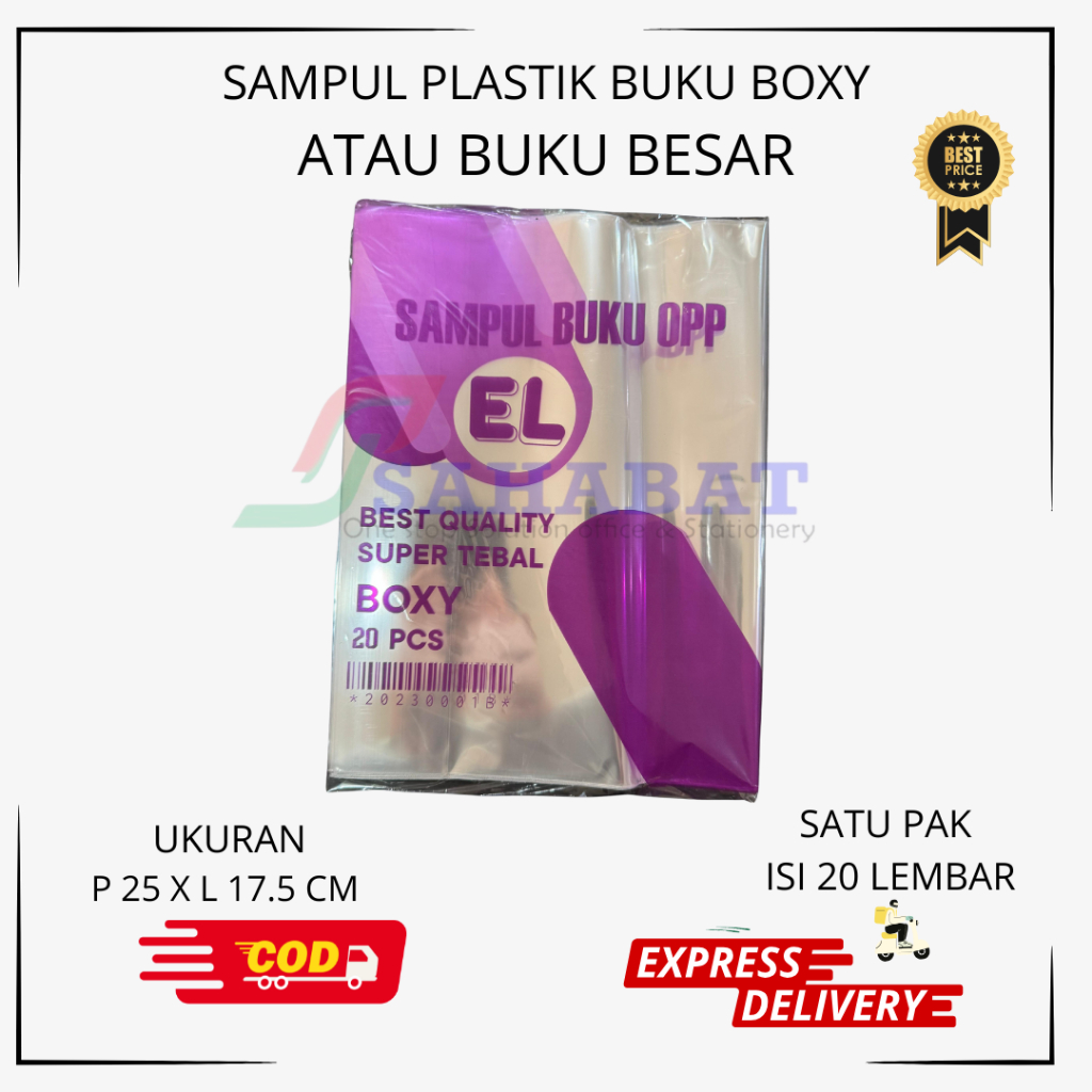 

SAMPUL PLASTIK BUKU BESAR / SUDAH TERDAPAT LEM / ISI 20