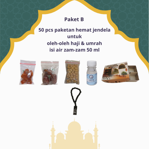 

paketan hemat tasbih jendela untuk oleh oleh haji dan umroh 50 pcs (isi air zamzam 50 ml)
