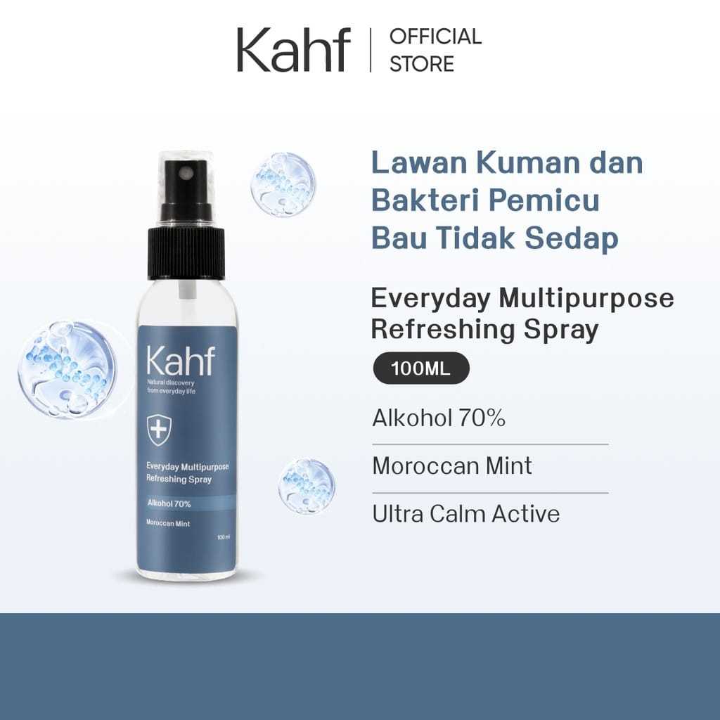 Kahf Everyday Multipurpose Refreshing Spray 100 ml - Spray Higienis Lawan Bakteri / Deodorant Spray 