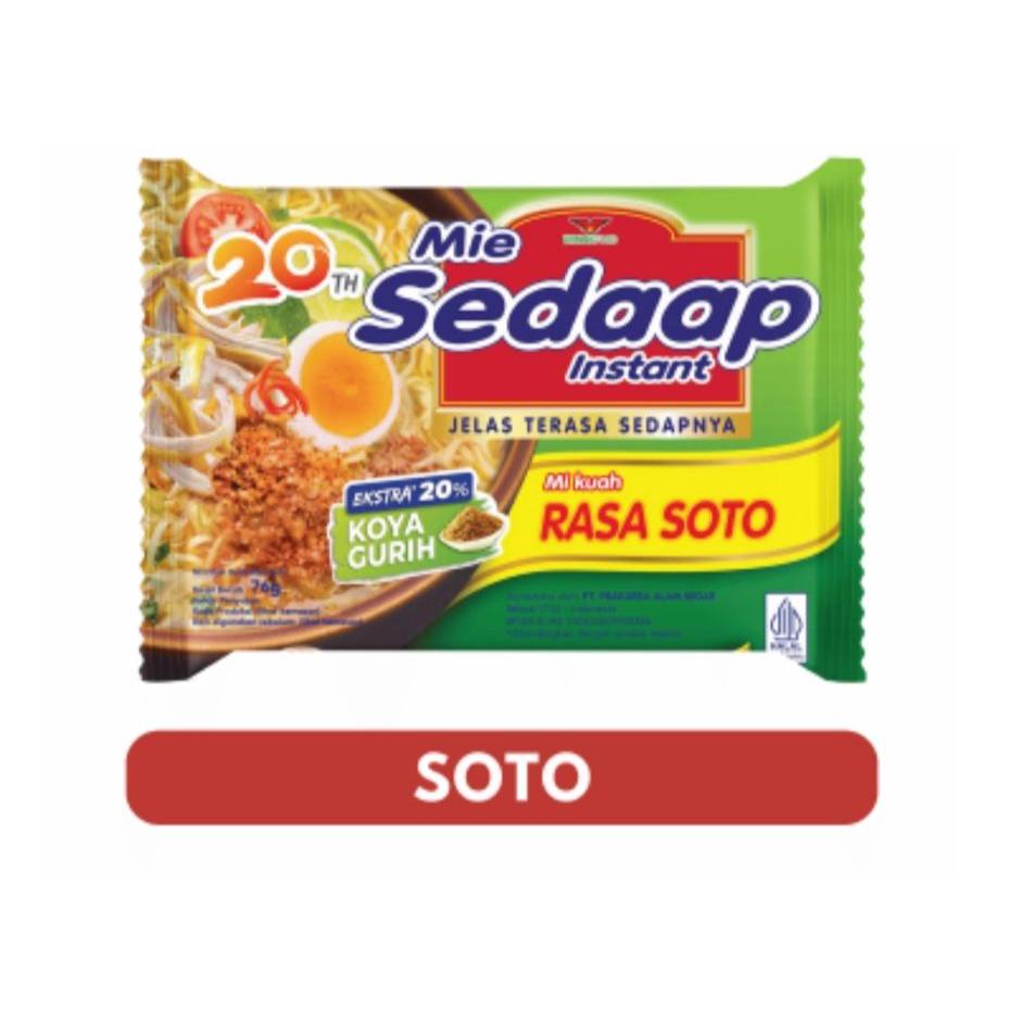 

MIE SEDAAP KUAH SOTO 75GR [1dus isi 40pcs]