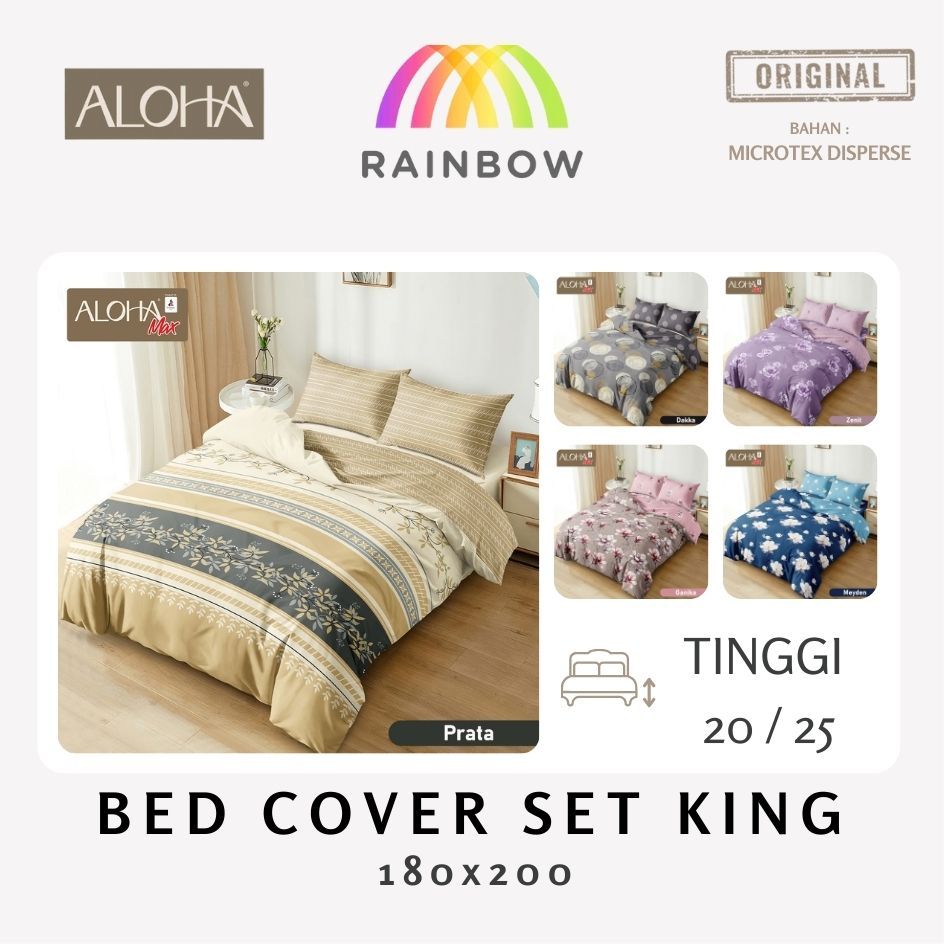 RUMAH_NAYA ALOHA - BED COVER SET SPREI FITTED KING T20 / T25 (180X200) TINGGI 20 / TINGGI 25