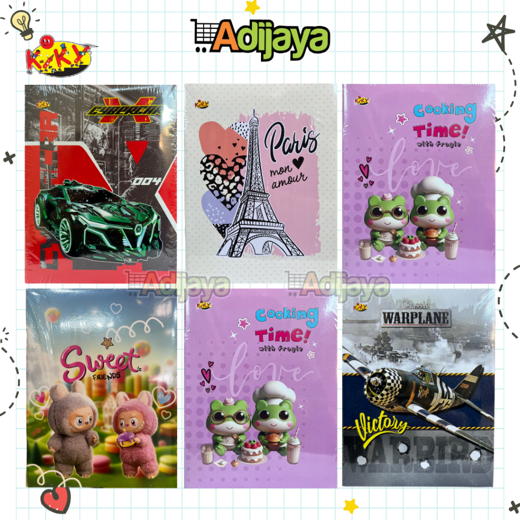 

BISA PILIH MOTIF! Kiky 58 Buku Tulis Warna (1 pak isi 10 pcs) - Buku Ukuran Kwarto / A5