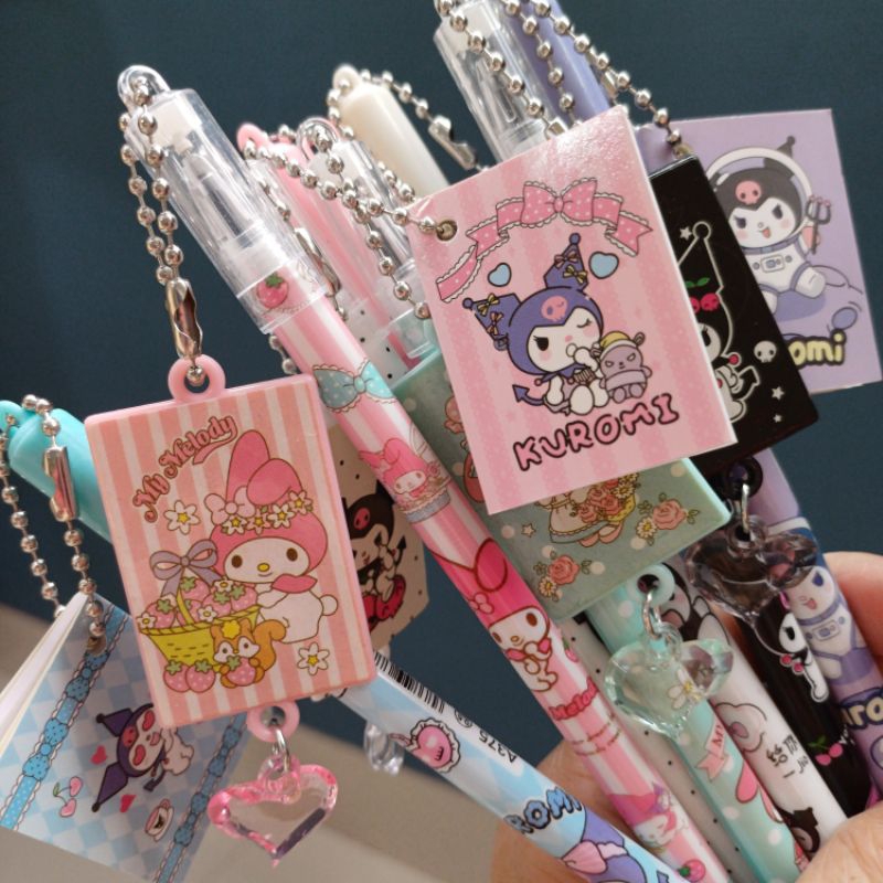 

Pulpen pen gel slim san*** gantungan CINNAMOROLL MY MELODY KUROMI POMPOMPURIN POCHACCO HELLO KITTY
