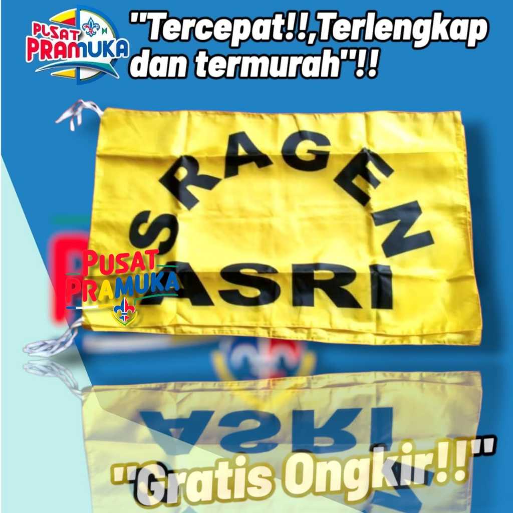Bendera SRAGEN ASRI ukuran 60x90cm bijian