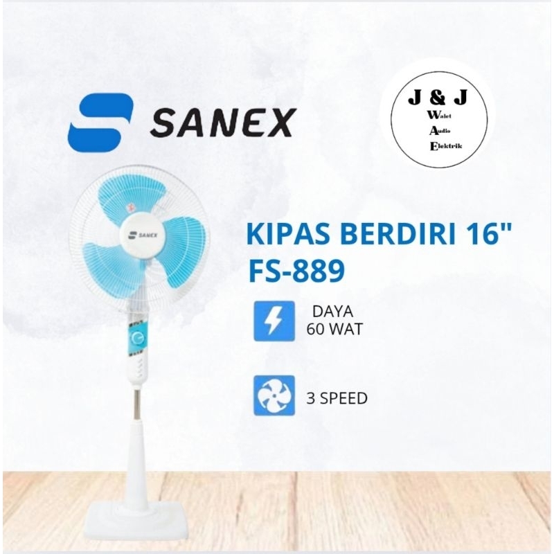 KIPAS ANGIN SANEX 16 INCH STAND FAN KIPAS ANGIN SANEX BERDIRI FS-889 KIPAS ANGIN SANEX 16 INCH