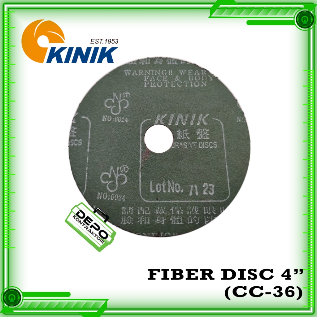 Amplas Bulat 4" Kinik Fiber Fibre Disc Grit CC36 CC 36