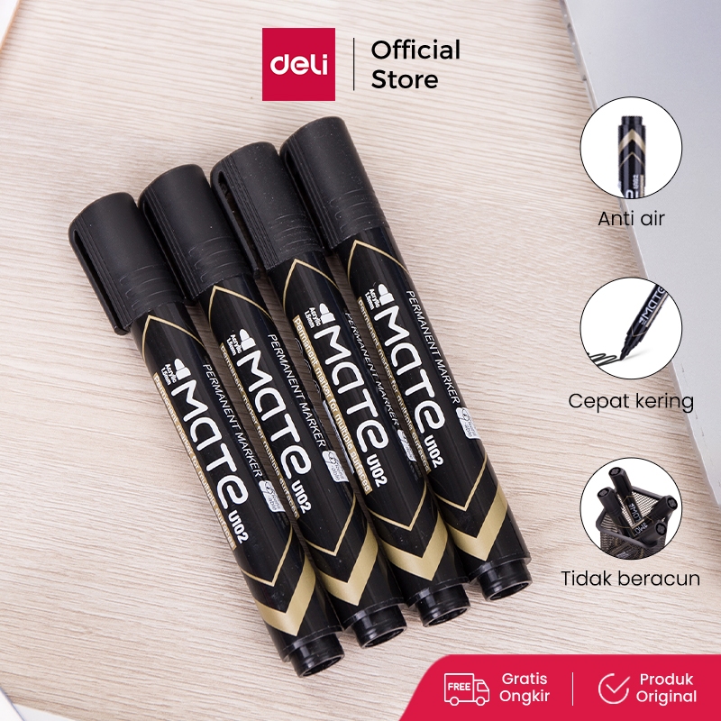 

Deli Spidol Whiteboard Permanen Marker 3 Warna, Cepat Kering Tahan Air Tidak Beracun EU102X0