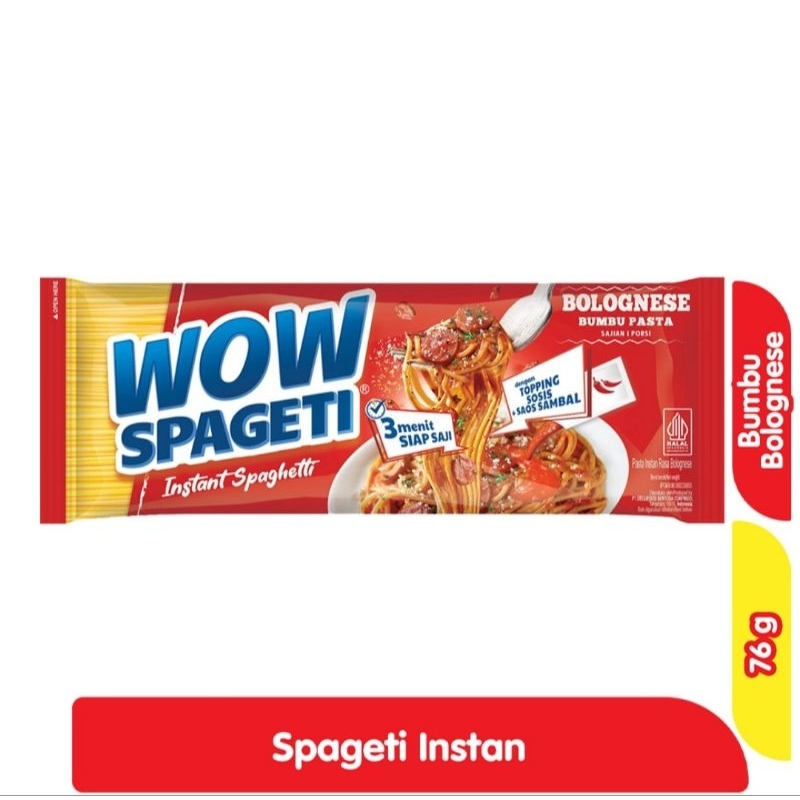 

WOW SPAGETI Instan Bolognese 76 Gr