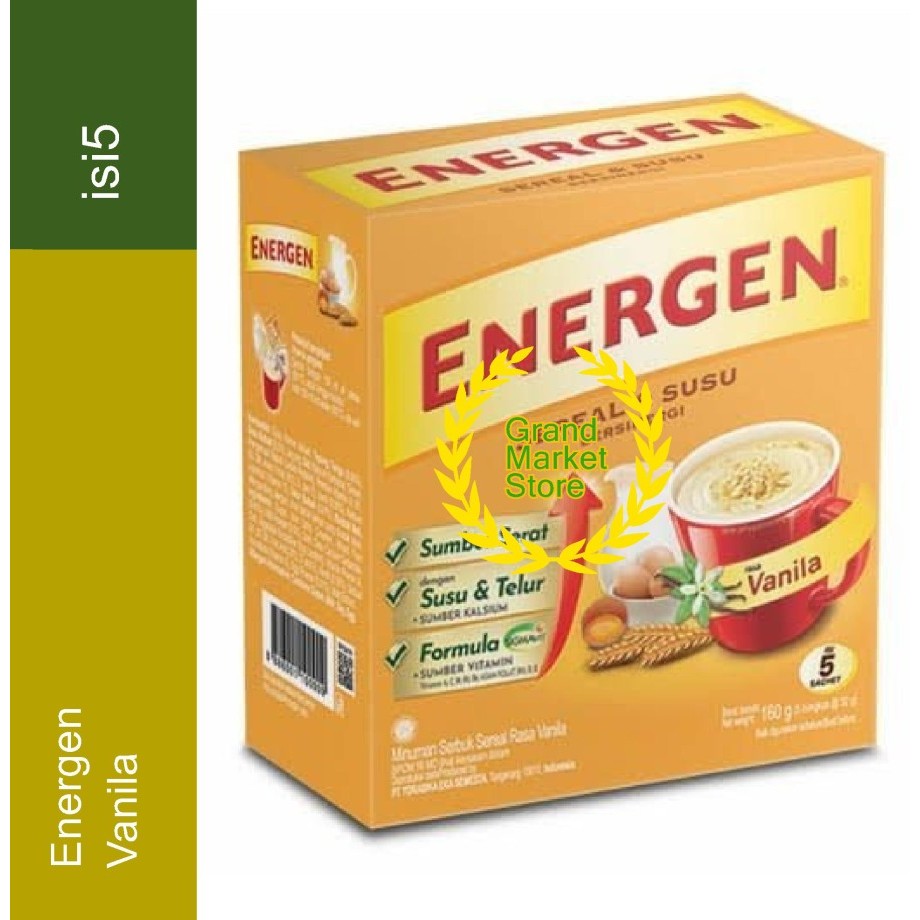 

Energen Rasa Vanila 32g 5 sachet Sereal Energen Vanila isi 5 Sachet 160g Energen Sereal Susu Energen Kotak Energen Isi 5