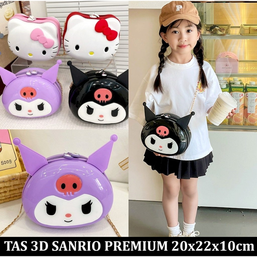 2025 Tas 3D Boneka Kuromi Premium Tali Panjang rantai warna emas gold color original import tas pest