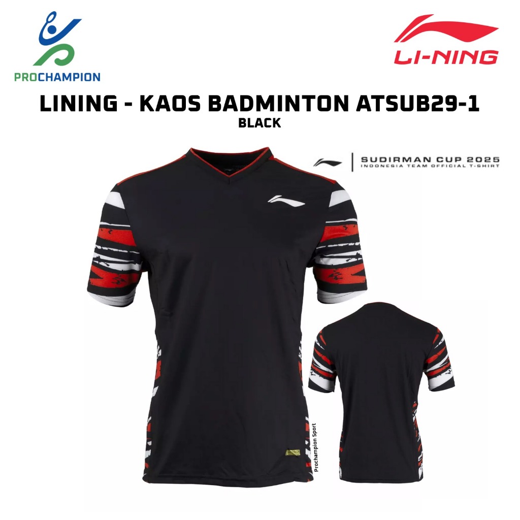 Kaos Jersey Badminton LINING Player Series Sudirman Cup ATSUB29-1 / ATSUB29 Black