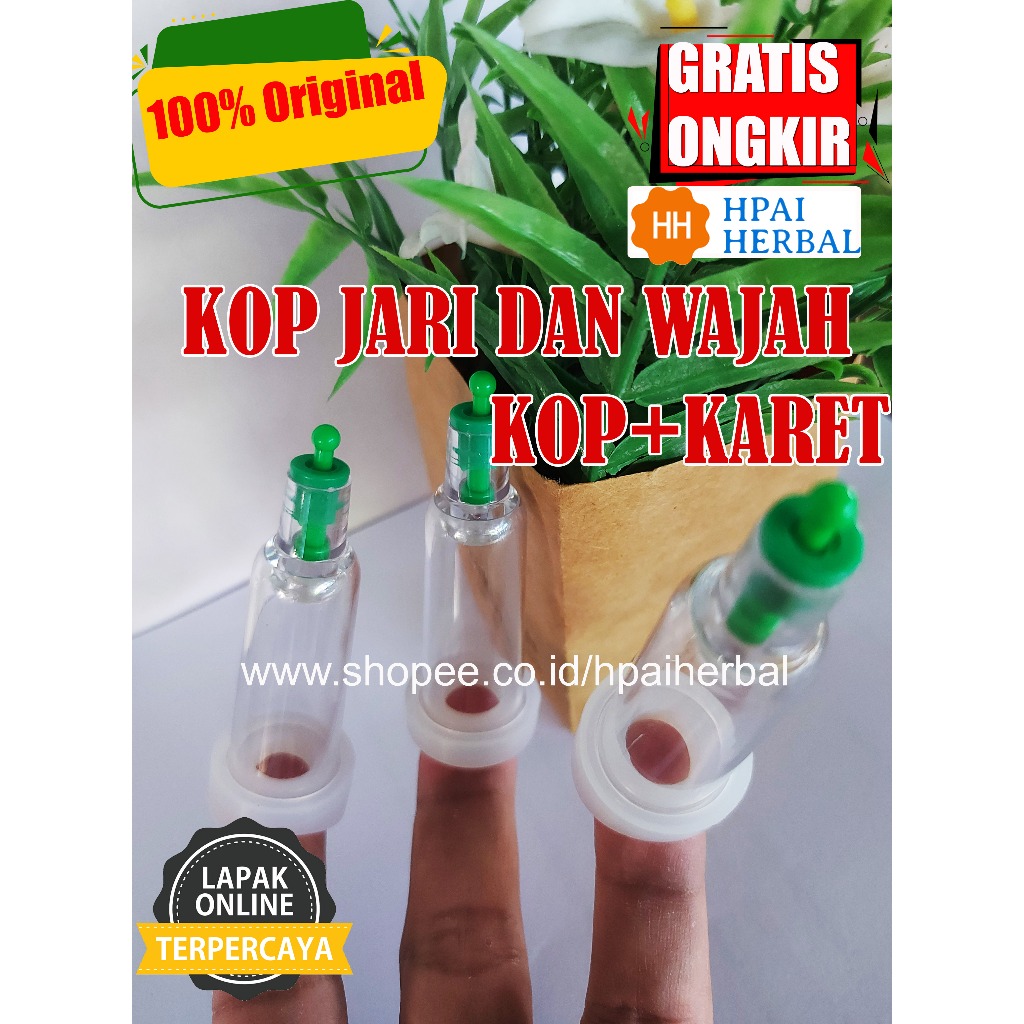 Kop Jari / Kop Wajah / Kop Bekam Kecil Plus Karet