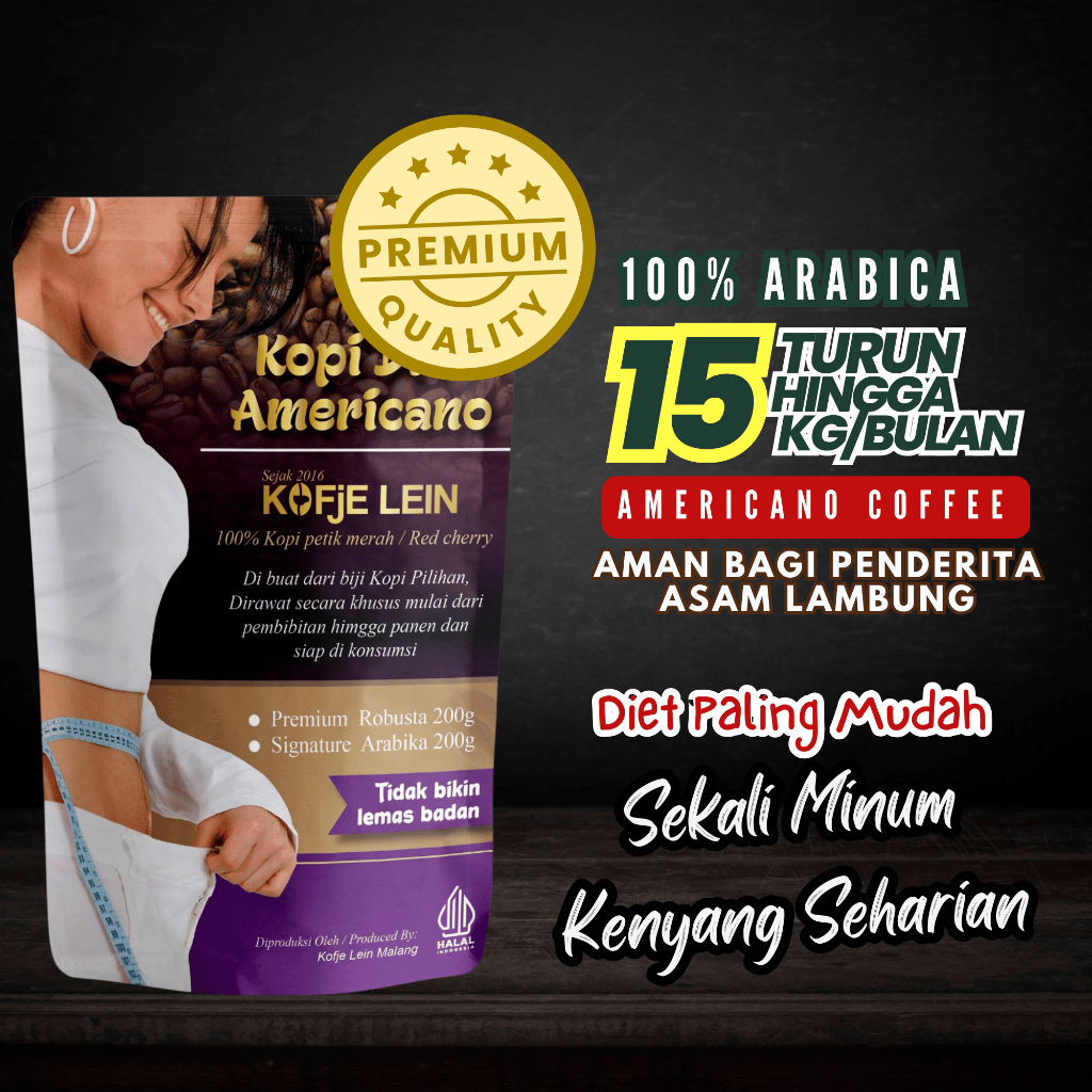 

Kofje Lein Kopi Americano Original Diet Pelangsing Arabica Coffee