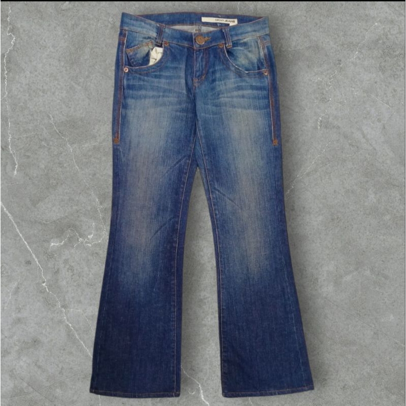 Celana jeans panjang cutbray denim DKNY jeans