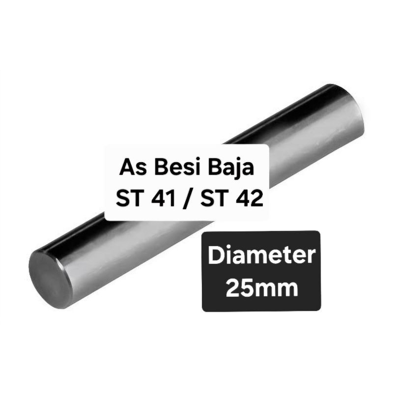 As Shaft Besi Baja ST41 ST42 Diameter 25mm Harga per 6 meter