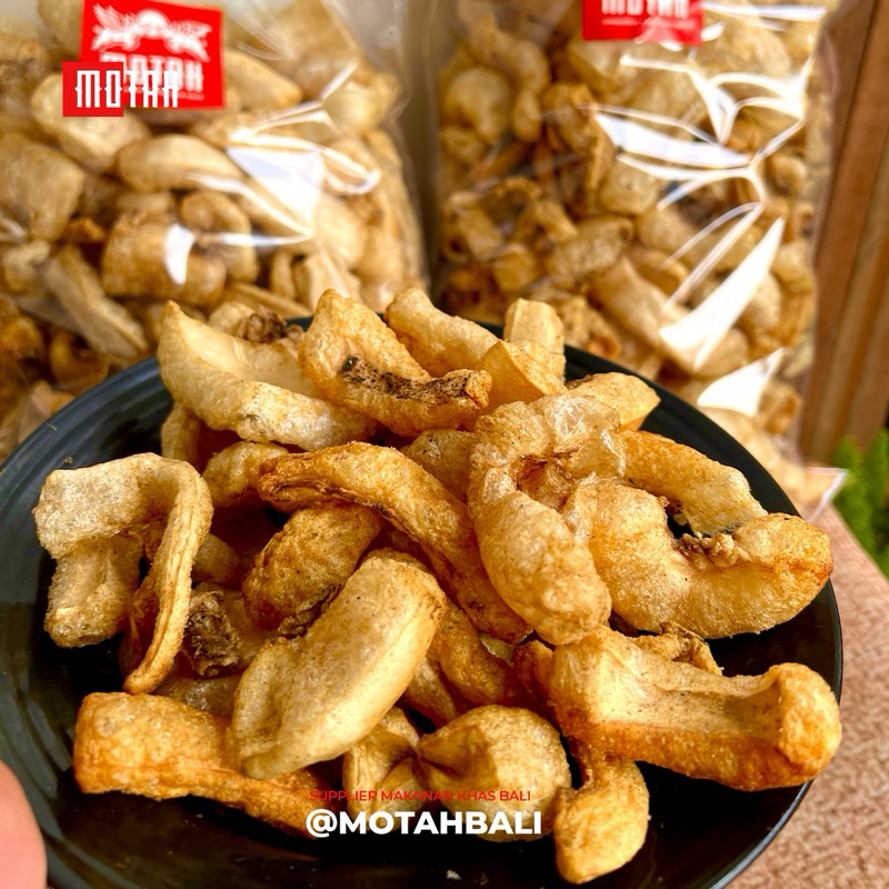 RAMBAK Babi Khas Bali 500gr/ Cemilan Krupuk Babi Bali / Kulit Rambak Babi / Babi Goreng Krispy / Bab