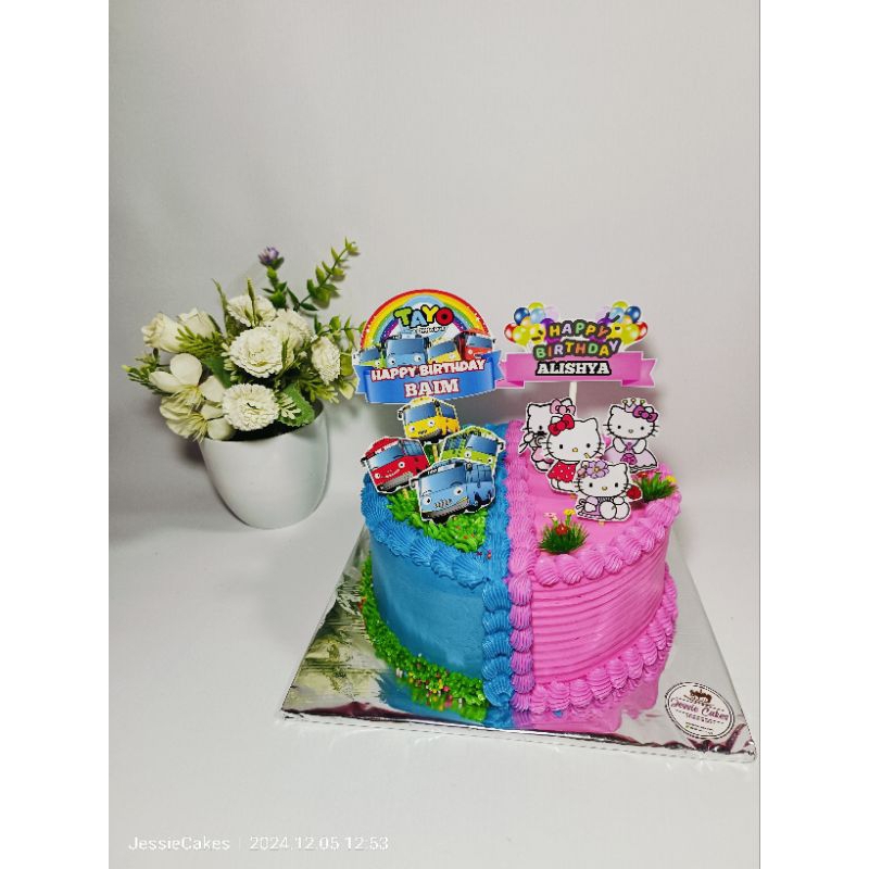 

Birthday cake topper/kue ulang tahun anak 2 tema