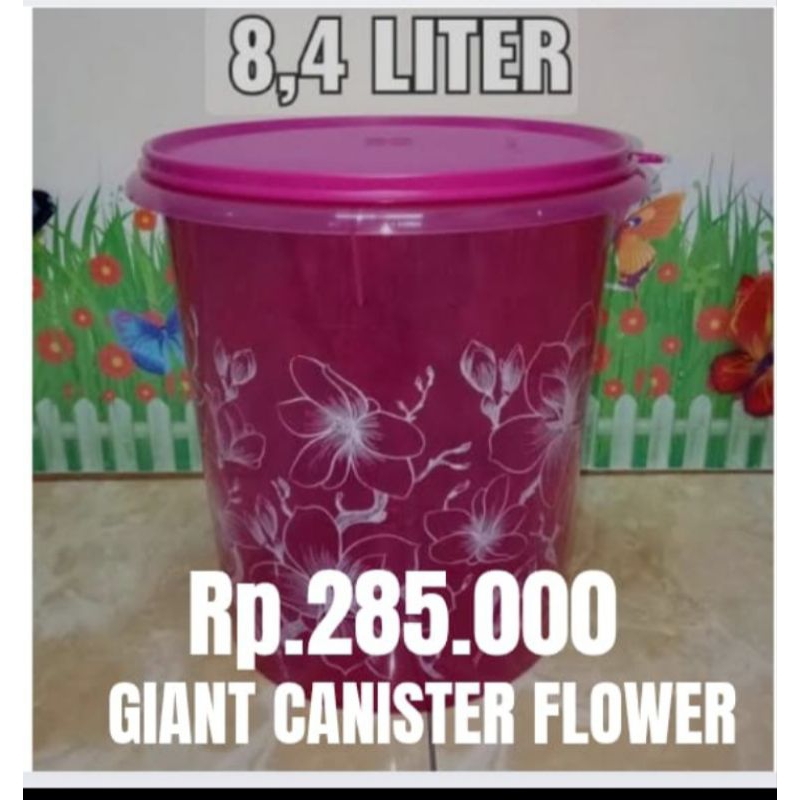 GIANT CANISTER FLOWER TUPPERWARE ORIGINAL