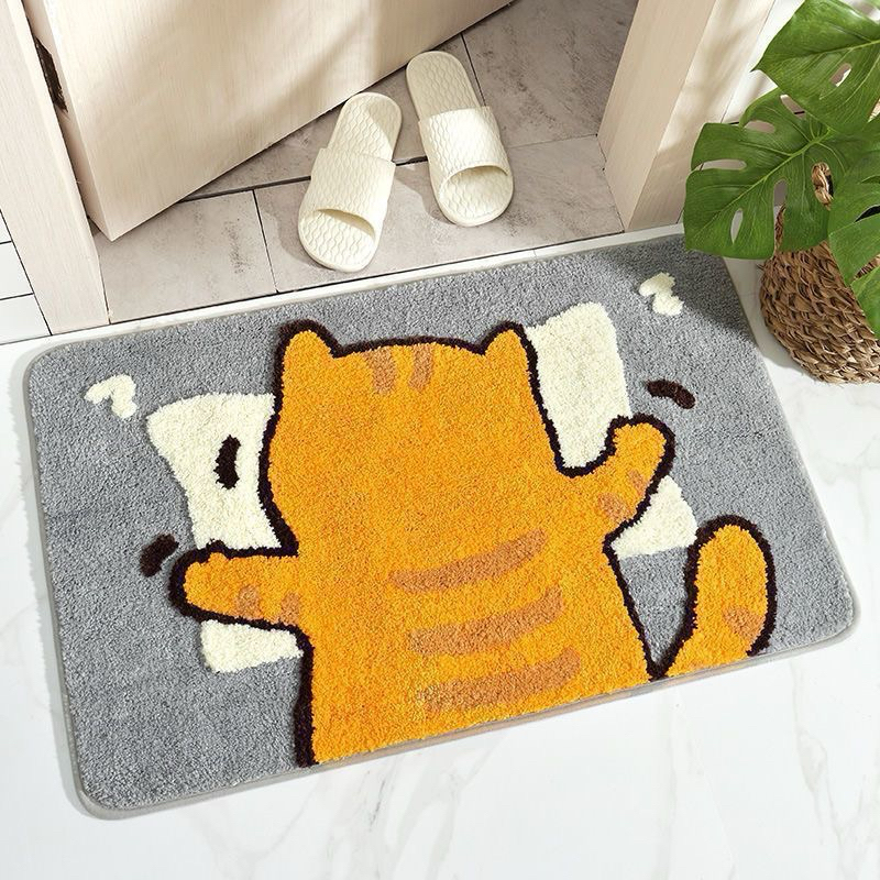 Keset Kaki aesthetic doormat kamar anak dewasa alas lap kaki ruang tamu bulu karakter lucu kucing ca