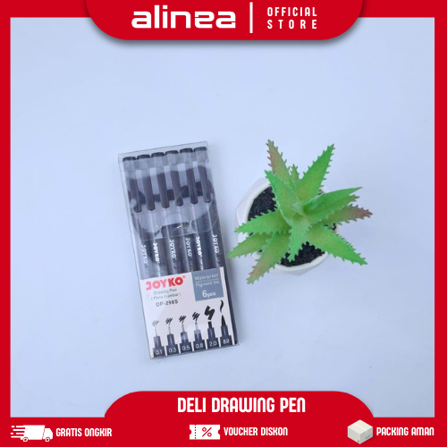 

Drawing Pen Joyko 1 Set 6pcs Ketebalan 0.1 0.3 0.5 0.8 2.0 BR Waterproof Pigment Ink Pena Gambar DP-298S