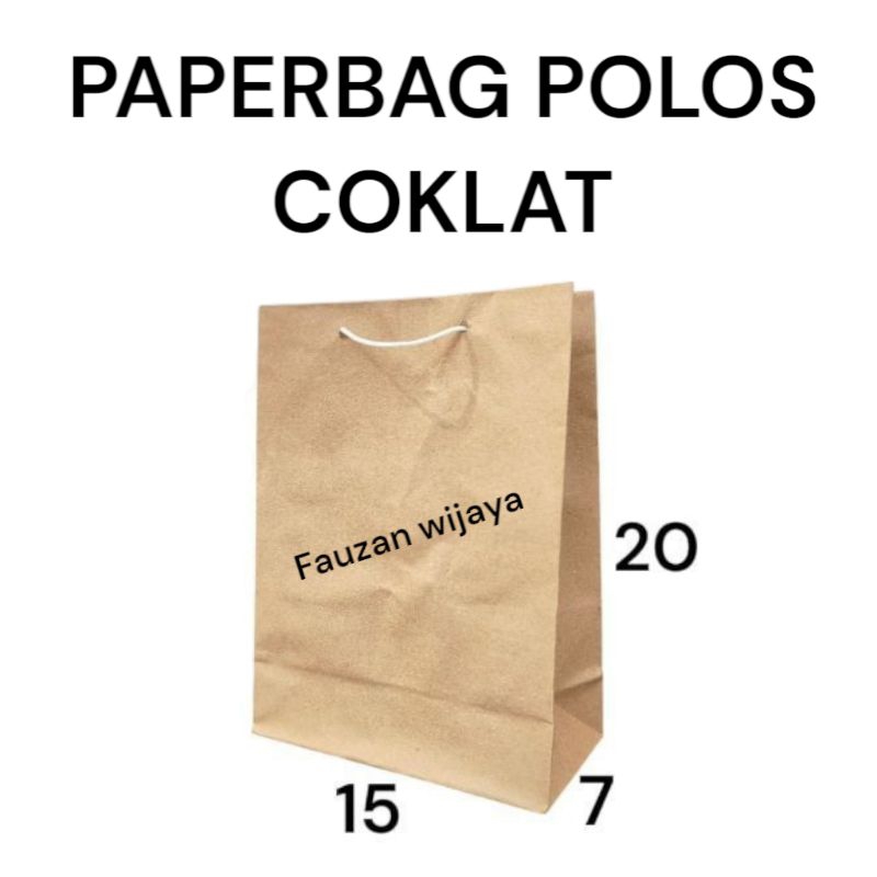 

Paperbag polos coklat ukuran mini 15X20 isi 12pcs