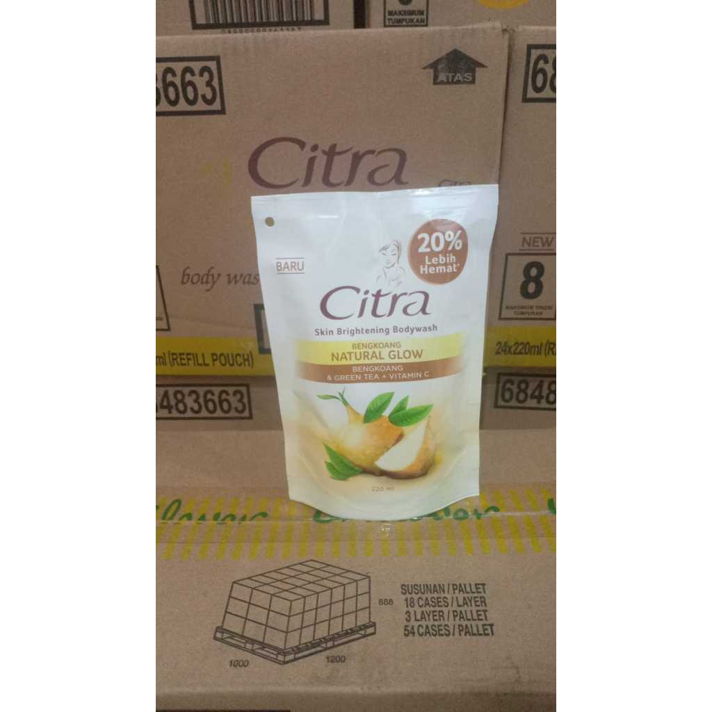 Citra Sabun Mandi Cair Body Wash Natural Glow Bengkoang 220 mL Pouch Refill