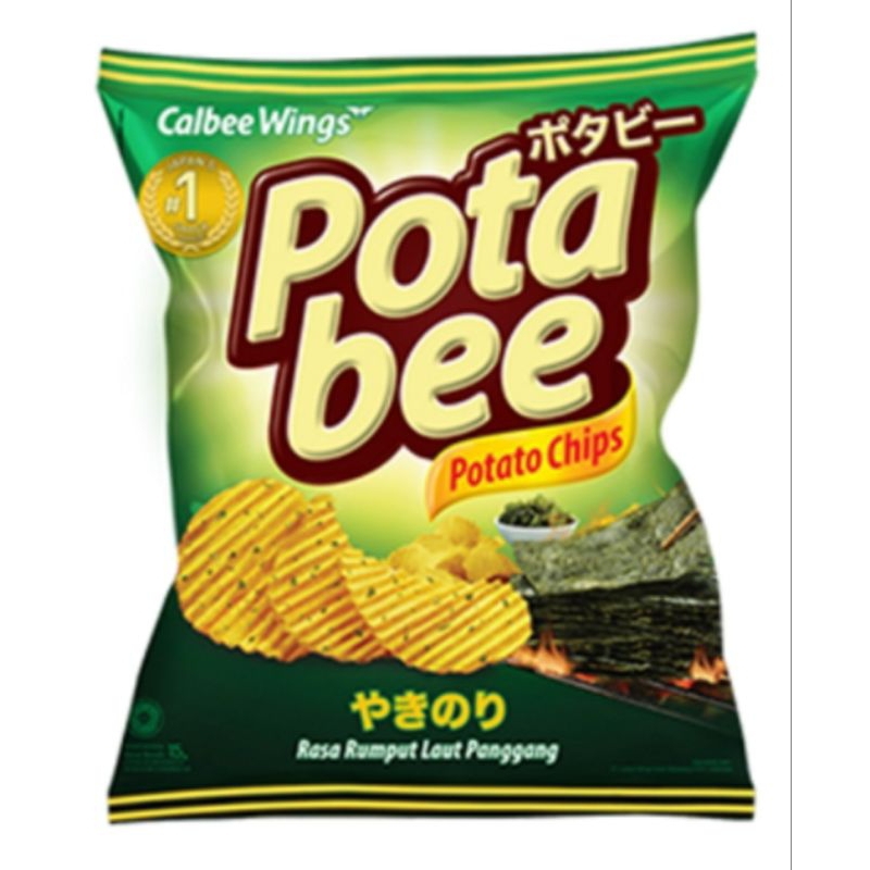 

Snack potabee 15g rasa rumput laut , 1renceng isi 10pcs