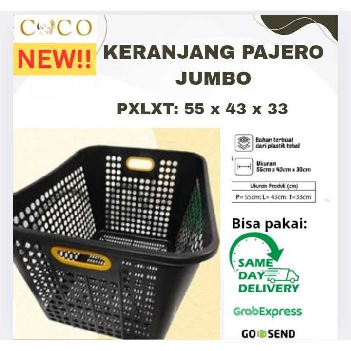 KERANJANG PAJERO JUMBO/KERANJANG LAUNDRY JUMBO HITAM/KERANJANG PLASTIK SERBAGUNA JUMBO