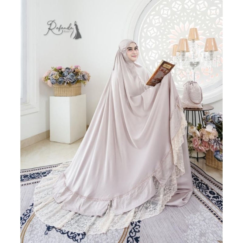 Mukenah Rafanda/Mukena dewasa/Mukena solat/Mukenah mewah