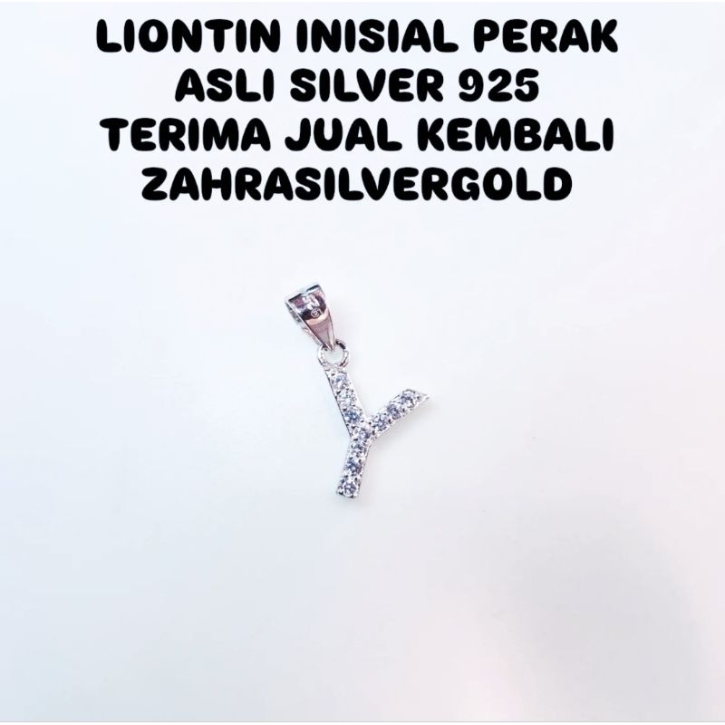 Liontin Huruf Y PERAK Asli Silver 925 (Terima Jual Kembali)